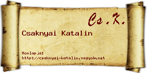 Csaknyai Katalin névjegykártya