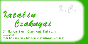 katalin csaknyai business card